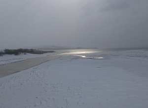 Büyükçekmece Gölü dondu