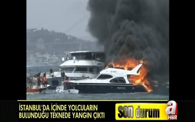 İstanbul Ahırkapı'da tekne yandı