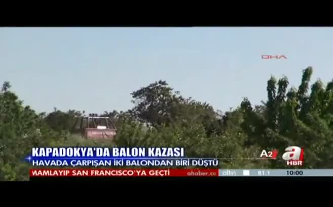 Ürgüpte iki balon havada çarpıştı