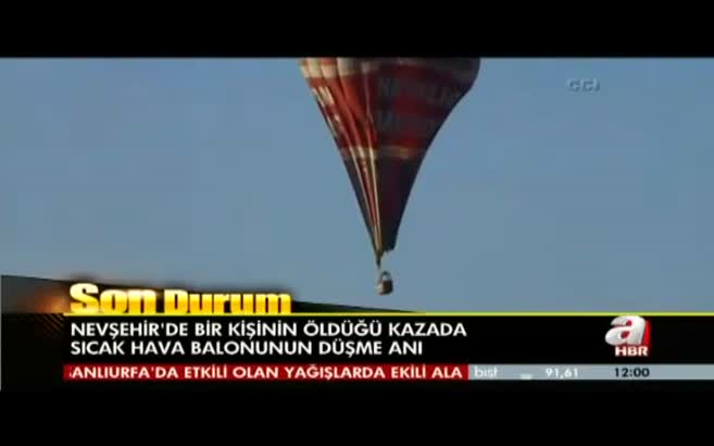 Balonun düşme anı kamerada