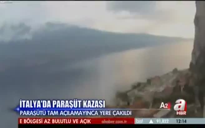 Paraşütü açılmayınca uçurumdan yuvarlandı