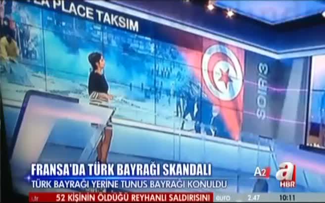 Türk yerine Tunus bayrağı