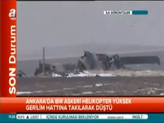 Ankara'da askeri helikopter düştü