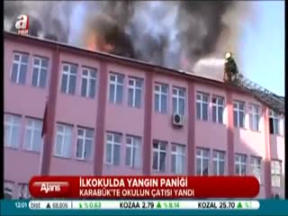 Okulda yangın paniği