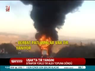 Uşak'ta tır yangını
