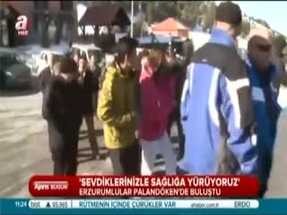 Palandöken'de sağlık için yürüdüler