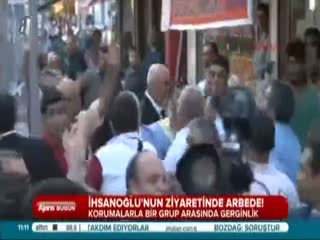 İhsanoğlu'nun ziyaretinde arbede!
