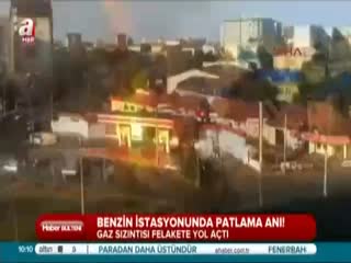 Benzin istasyonunda patlama anı!