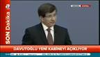 Davutoğlu yeni kabineyi açıkladı