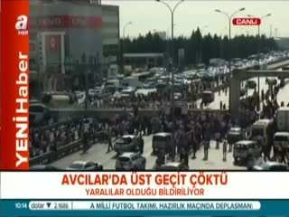 Avcılar'da üst geçit çöktü