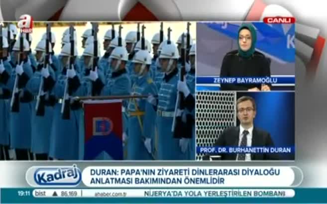 Duran: Papa’nın ziyareti dinlerarası diyaloğu anlatması bakımından önemli