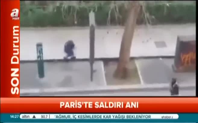 Paris'te saldırı anı