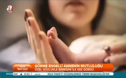 Bebeğini ılk kez gördü