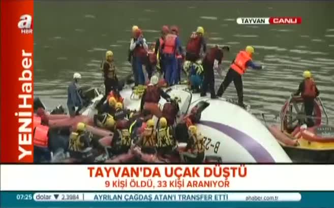 Tayvan'da yolcu uçağının düşma anı