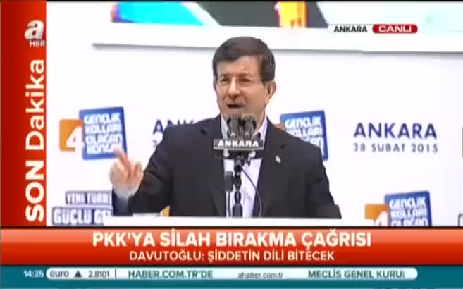 Davutoğlu'ndan silah bırakmaya ilk yorum