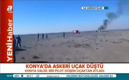 Konya’da askeri uçak düştü