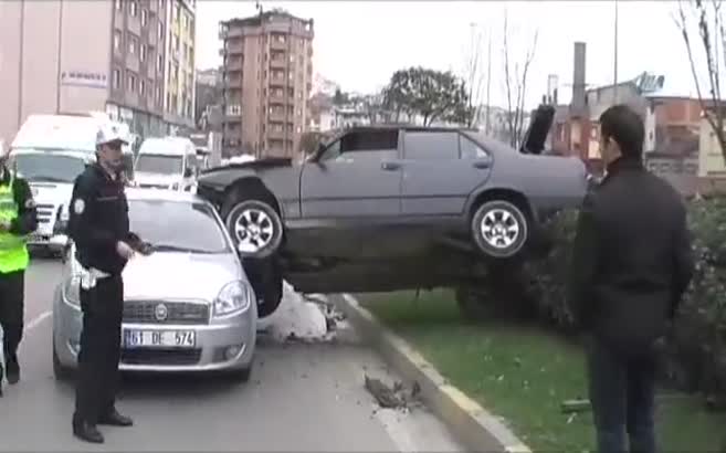 Trabzon'da ilginç kaza