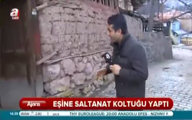 Eşine saltanat koltuğu yaptı