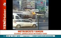 Şirinevler’de metrobüs yandı