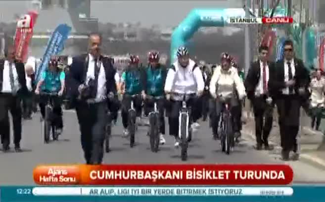 Cumhurbaşkanı Erdoğan bisiklet turunda