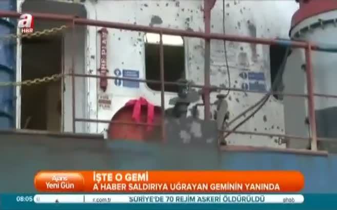 Bombalanan gemi A Haber'de