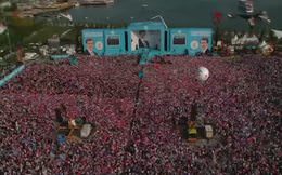 AK Parti mitingi havadan böyle görüntülendi