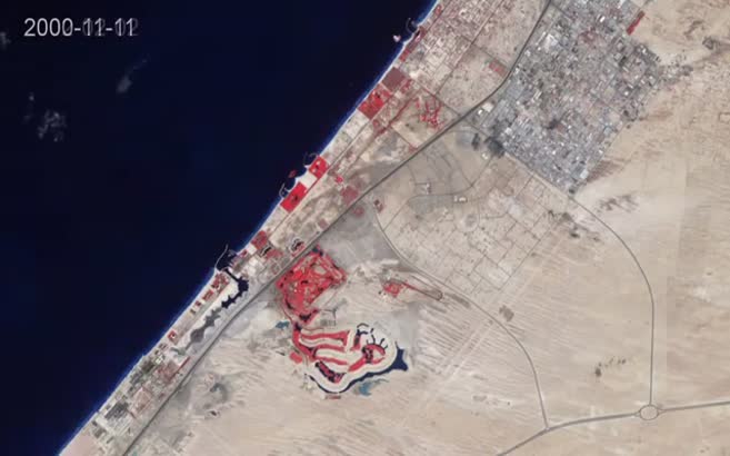 Dubai'nin 11 yıllık değişimi uydudan böyle görüntülendi