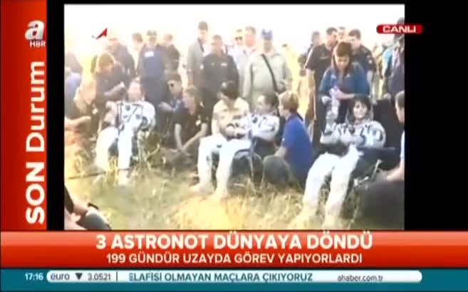 3 astronot dünyaya döndü