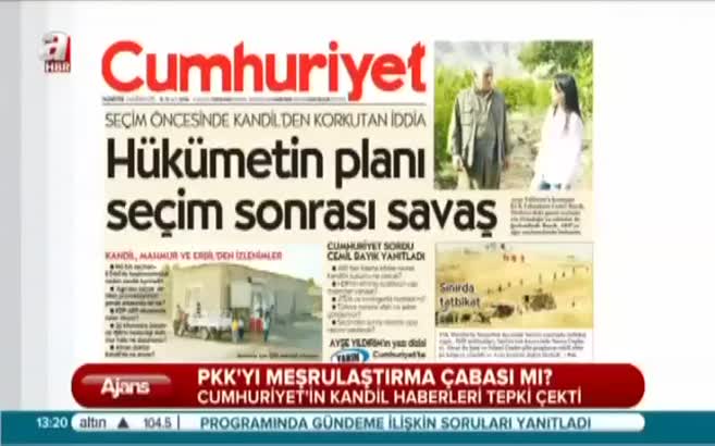 Cumhuriyet'in Kandil haberine tepki