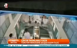 Yürüyen merdiven can aldı