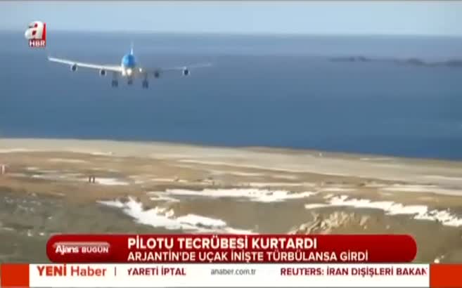 İnişi zorlukla gerçekleştirdi