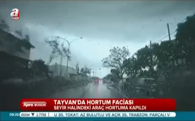 Hortum aracı böyle uçurdu