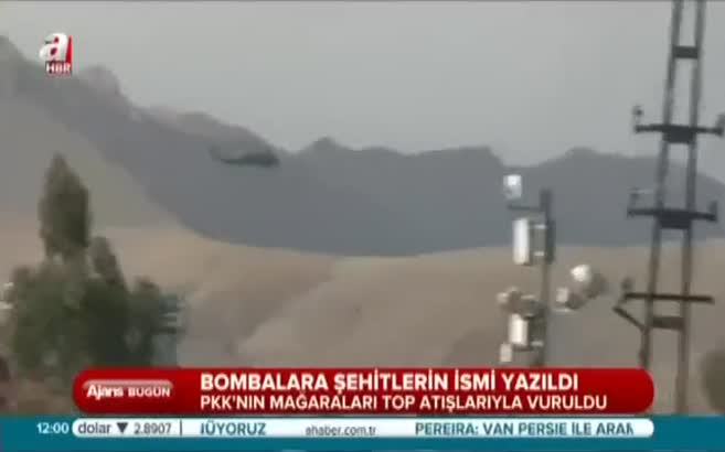 Şehitlerin adı bombaların üzerinde