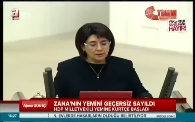 Zana’nın yemini geçersiz sayıldı