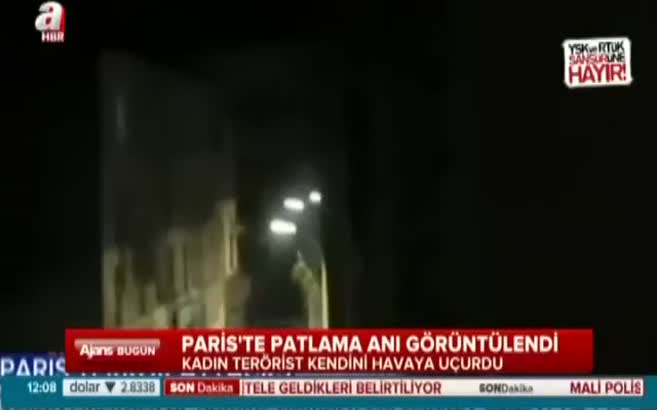 Paris'te patlama anı görüntülendi