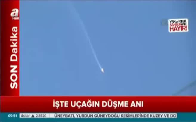 İşte uçağın düşme anı