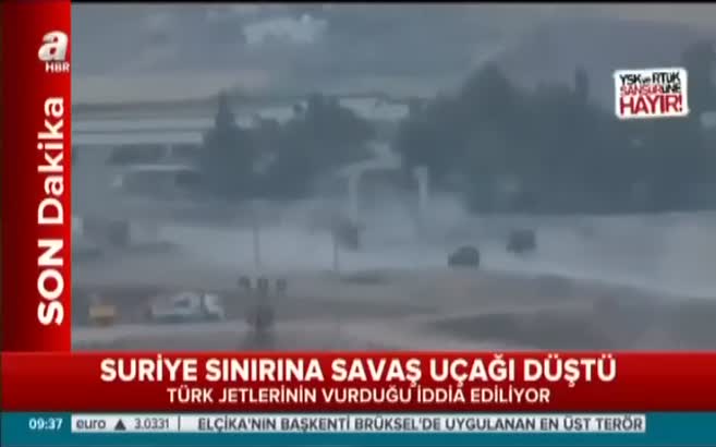 Suriye’nin sınırına uçak düştü