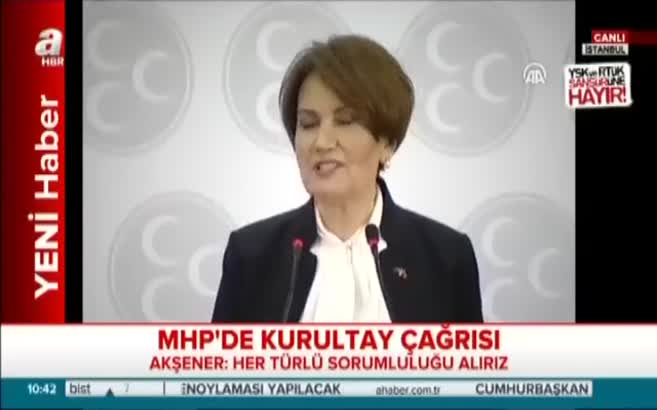Meral Akşener'den kurultay çağrısı