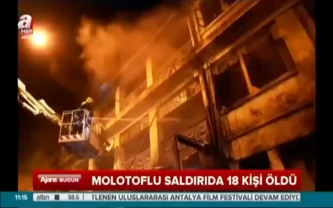 Molotoflu saldırıda 18 kişi öldü