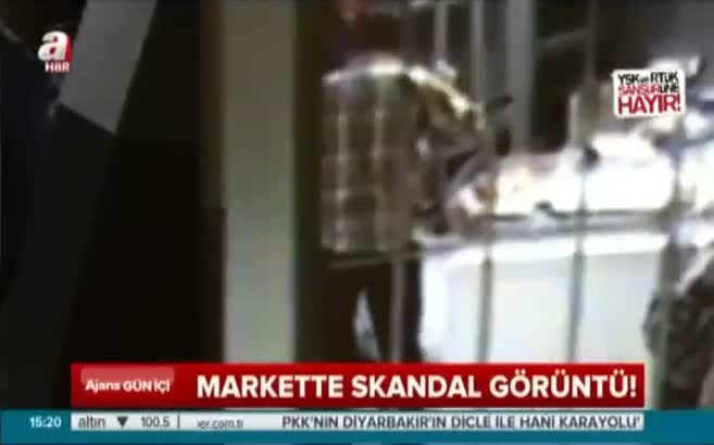 Markette skandal görüntü!