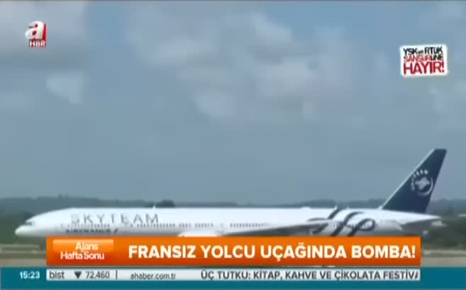 Yolcu uçağında bomba bulundu