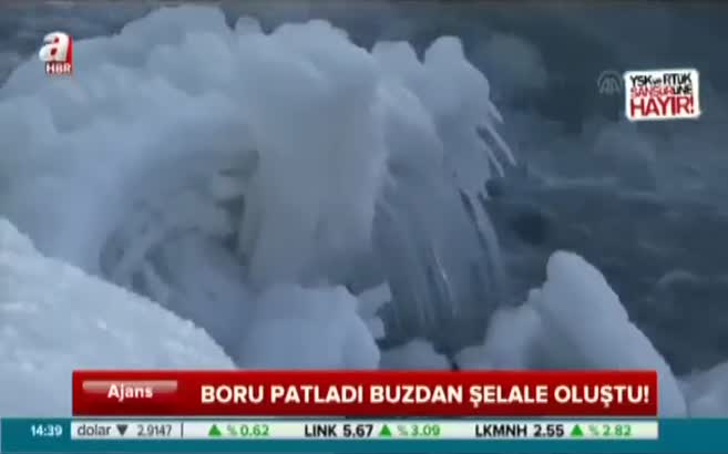 Buzdan şelale!