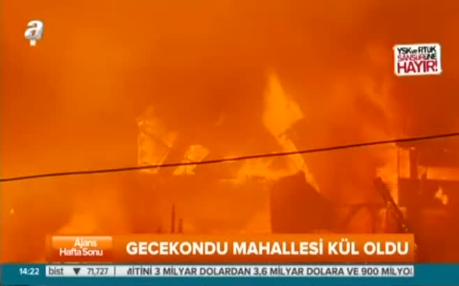Gecekondu mahallesi kül oldu
