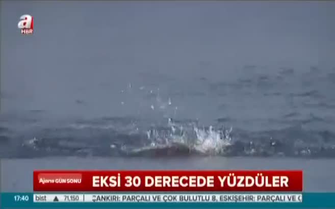 Eksi 30 derecede yüzdüler