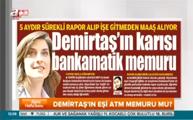 Demirtaş'ın eşi, görev yapmadan maaşını çekiyor
