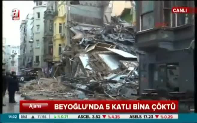 İstanbul'da bina çöktü