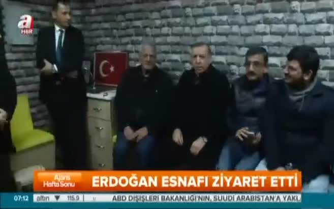Cumhurbaşkanı'ndan esnafa sürpriz ziyaret