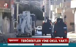 Teröristler yine okul yaktı