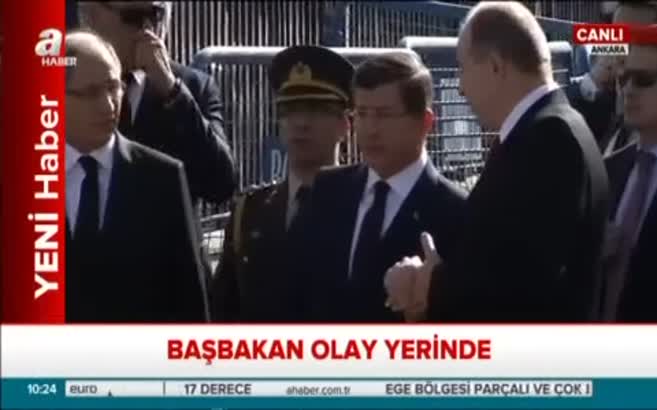 Başbakan Davutoğlu olay yerinde