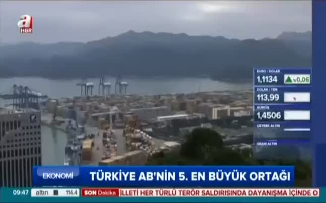 Türkiye AB'nin 5. en büyük ortağı